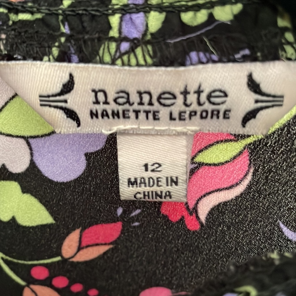 Nanette Lepore Smocked Floral Dress 12 - Picture 5 of 6